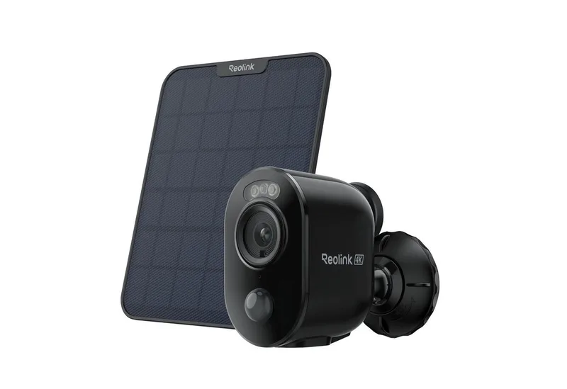 Überwachungskamera 4K Akku WLAN Argus 3 Ultra mit Solarpanel (Innenbereich, Außenbereich, 8MP Farbnachtsicht,5/2,4 GHz Wifi,Intelligente Erkennung,2-Wege-Audio) van Reolink in Zwart – productfoto