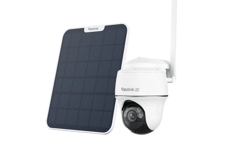 Überwachungskamera Akku Go PT Ultra+Solarpanel 4G LTE (Außenbereich, 8MP,4K,Intelligente Erkennung,355°&140° PTZ) de Reolink en Blanc – photo produit