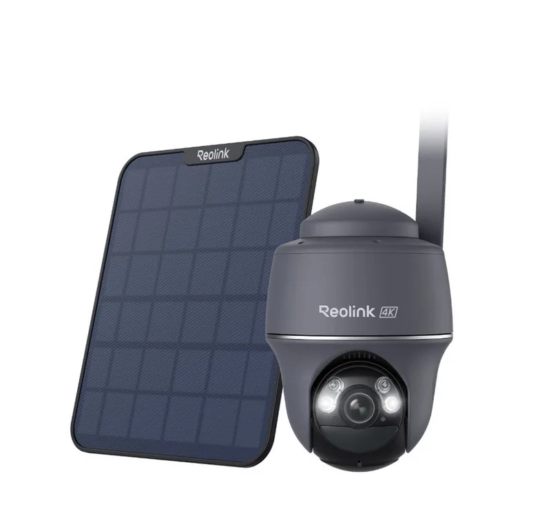 Überwachungskamera Akku Go PT Ultra+Solarpanel 4G LTE (Außenbereich, 8MP,4K,Intelligente Erkennung,355°&140° PTZ) från Reolink i Grå – produktbild