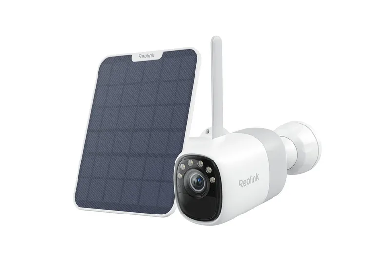 Überwachungskamera Altas mit Solarpanel (Außenbereich, Innenbereich, 4MP, ColorX-Nachtsicht, 5/2,4 GHz WLAN,10s Voraufzeichnung,20Ah Akku) by Reolink in White – product photo