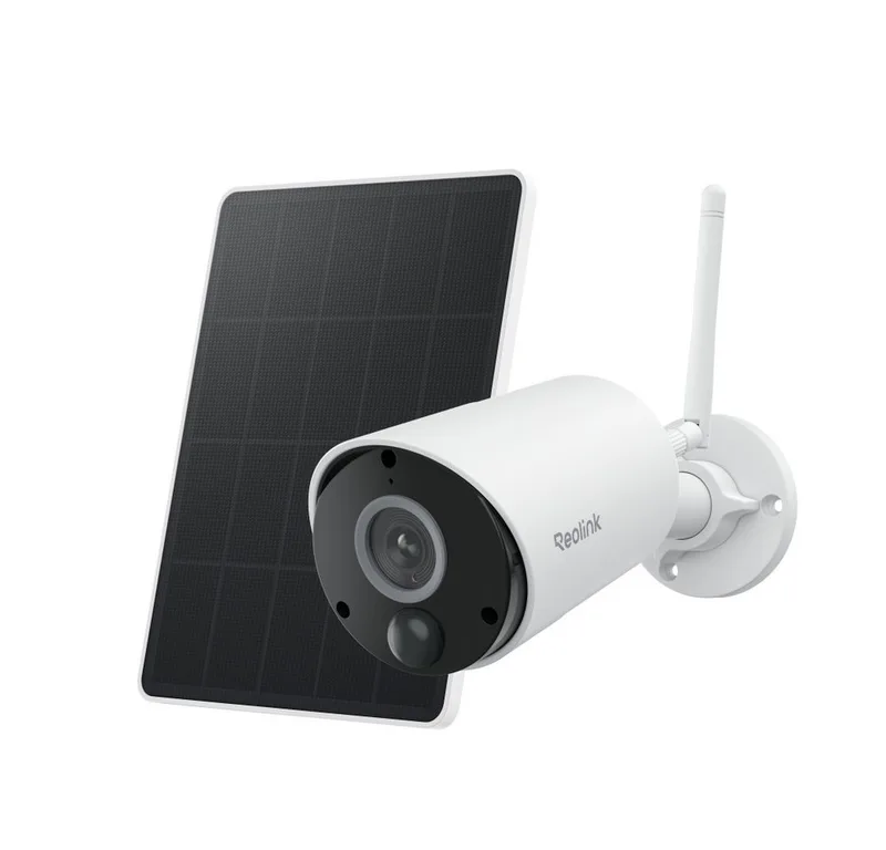 Überwachungskamera Argus Eco+Solarpanel 3MP Akku- oder solarbetriebene WLAN IP (Außenbereich, Personen-/Autoerkennung, IR-Nachtsicht) de Reolink en Blanc – photo produit