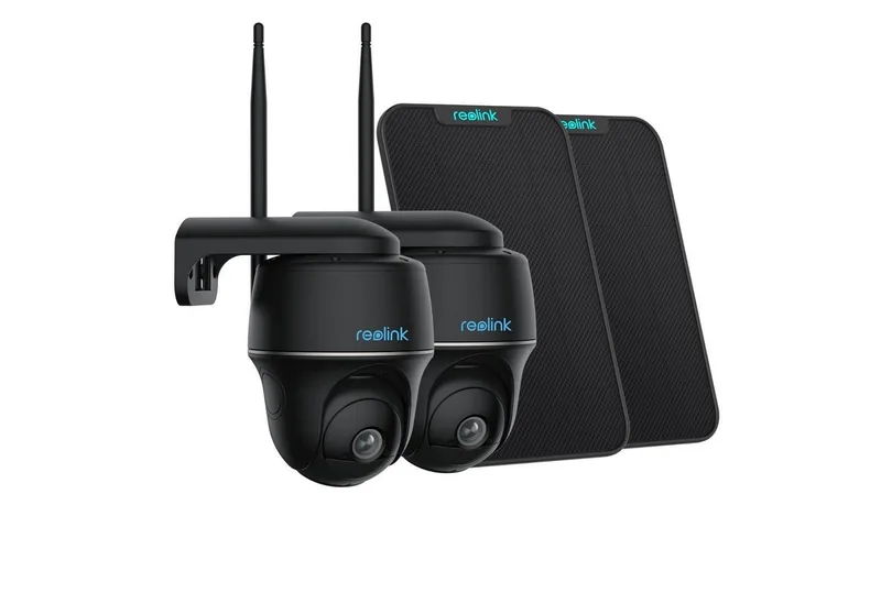 Überwachungskamera Argus PT Pro+Solarpanel 4MP Akku WLAN IP (2,4/5GHz WiFi,Personen-/Fahrzeugerkennung, PIR-Sensor, 2-Wege-Audio) van Reolink in Zwart – productfoto