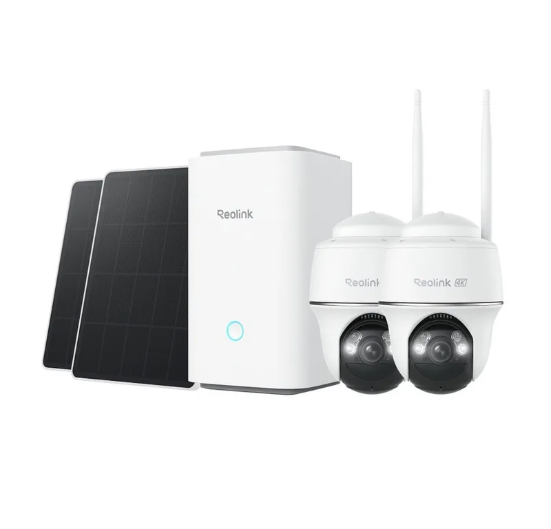 Überwachungskamera Kabelloses Sicherheitssystem mit 4K PT Akku Argus PT Ultra (AuBenbereich, 2-tlg., 360° Ansicht in 4K,Farbige Nachtsicht mit Reolink Home Hub) van Reolink – productfoto