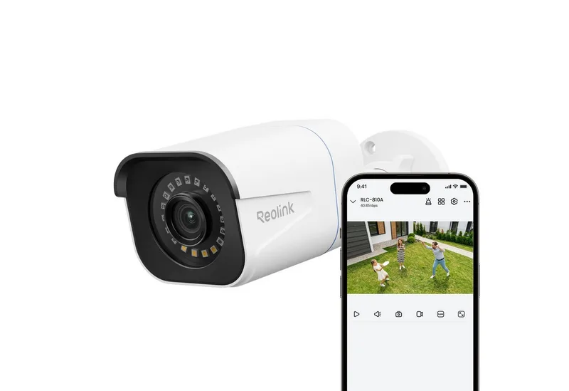 Überwachungskamera RLC-810A (Außenbereich, Innenbereich, 1-tlg., Personen-/Fahrzeugerkennung, Smart Home, IR Nachtsicht,8MP,4K) by Reolink in White – product photo