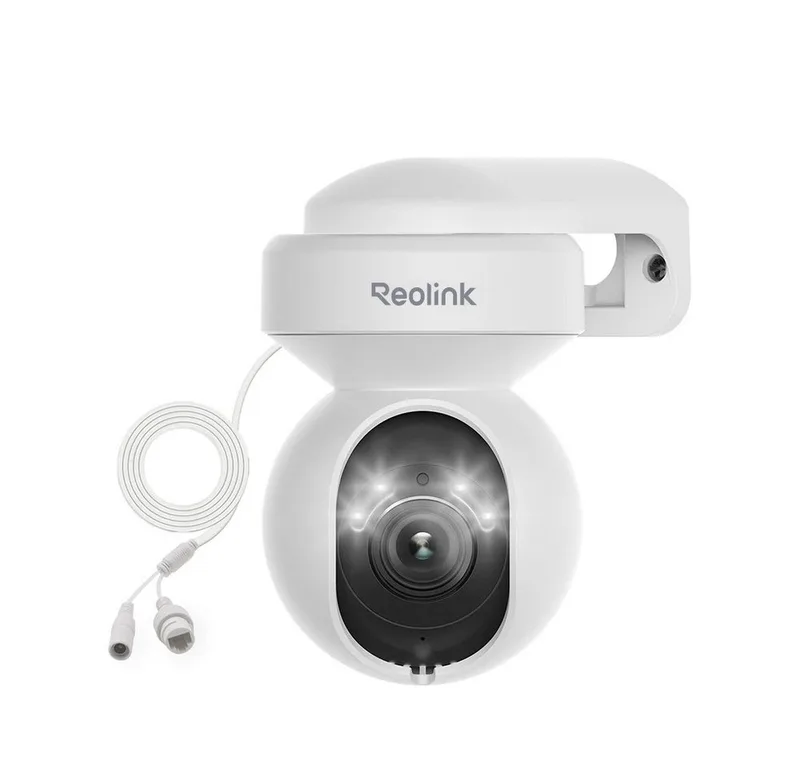 Überwachungskamera WLAN E1 Serie PT Cam 5MP ProHD AF (Außenbereich, Zoom,Auto-Tracking,2K+,Personen- & Autoerkennung,Farbige Nachtsicht) by Reolink in White – product photo