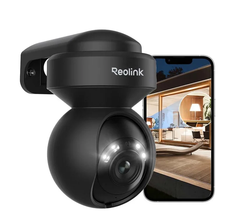 Überwachungskamera WLAN E1 Serie PT Cam 5MP ProHD AF (Außenbereich, Zoom,Auto-Tracking,2K+,Personen- & Autoerkennung,Farbige Nachtsicht) van Reolink in Zwart – productfoto