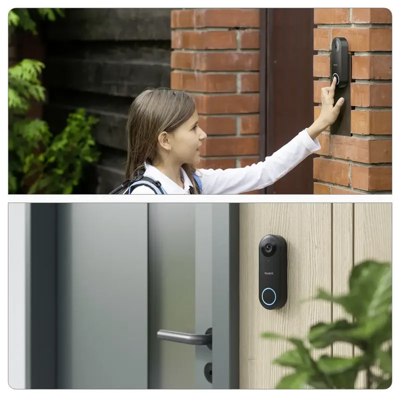 Videodeurbel D340W Bedrade Voor Buiten - 2K 5MP - 4:3 Breedbeeld - Dual-band wifi - Lokale Opslag - Tweewegaudio - Slimme Detectie-1-pack Met Chime van Reolink in Zwart – productfoto 2 van 2