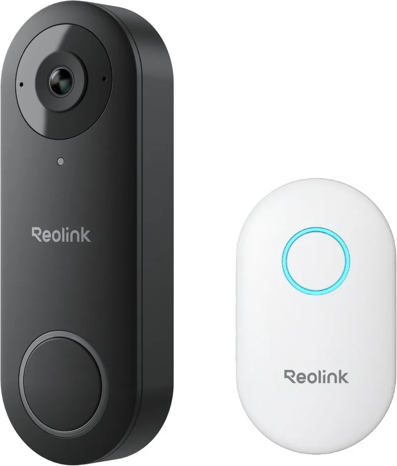 Videodeurbel WiFi Bedrade Voor Buiten - 2K 5MP - 4:3 Breedbeeld - Dual-band wifi - Lokale Opslag - Tweewegaudio - Slimme Detectie-1 Stuk van Reolink in Zwart – productfoto