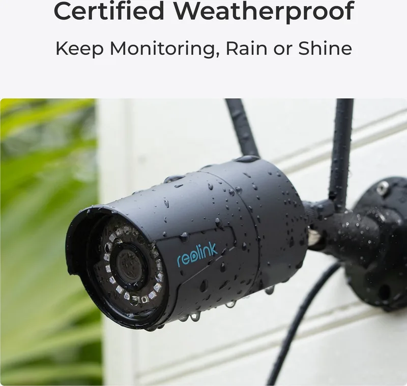 W320-B - 5 MP beveiligingscamera voor buiten, 2,4/5 GHz wifi, detectie van personen/voertuigen/dieren, 30 meter nachtzicht fra Reolink i Hvid – produktbillede