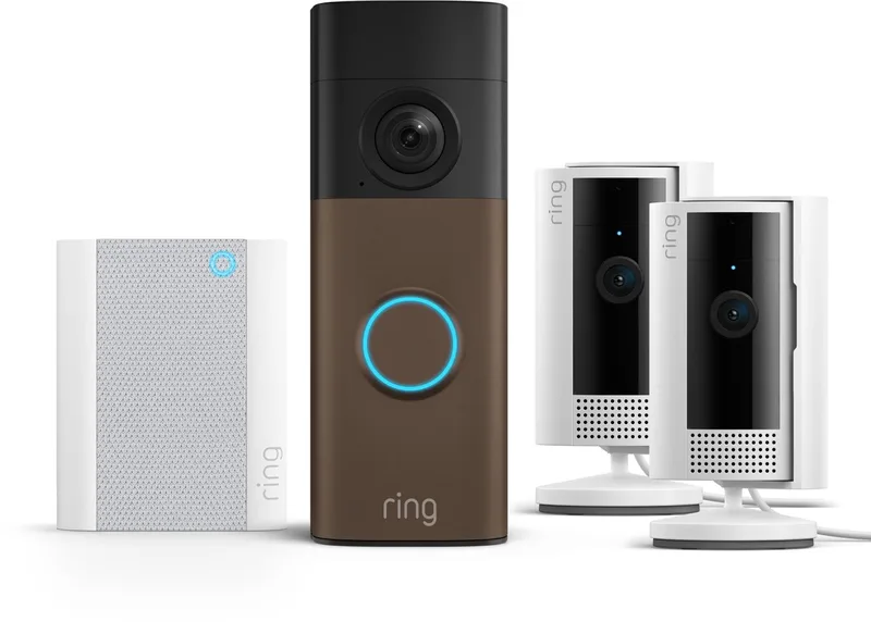 Battery Video Doorbell 2K met Chime en 2-pack binnencamera op batterij - Bundel van Ring in Wit – productfoto