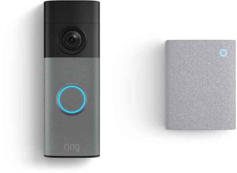 Battery Video Doorbell 2K met Chime - Speckled Grey van Ring in Zilver – productfoto