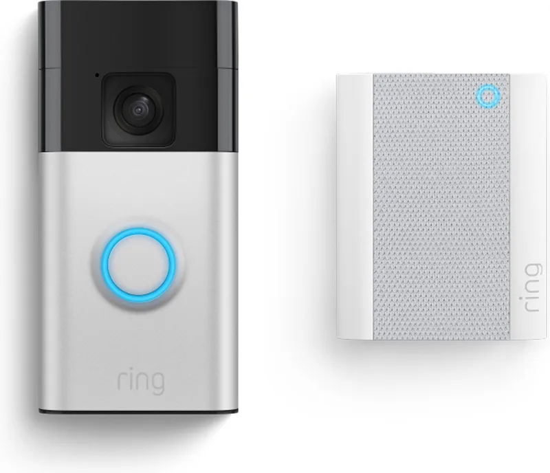 Battery Video Doorbell met Chime (2nd Gen) - slimme deurbel - batterij de Ring en Argent – photo produit