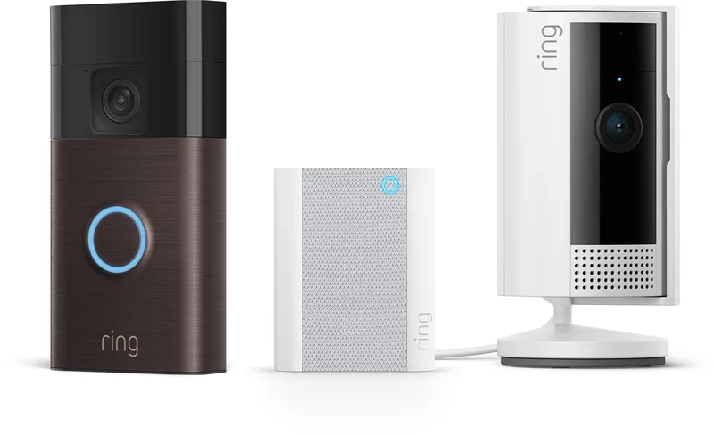 Battery Video Doorbell met Chime en Binnencamera - Bundel de Ring en Bronze – photo produit