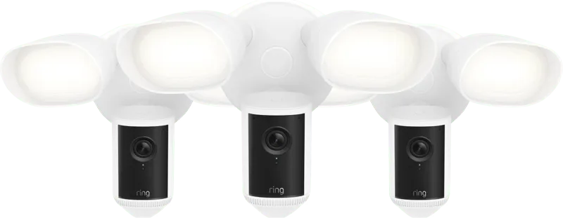 Floodlight Camera Wired Pro 2e Generatie Wit 3-Pack van Ring – productfoto