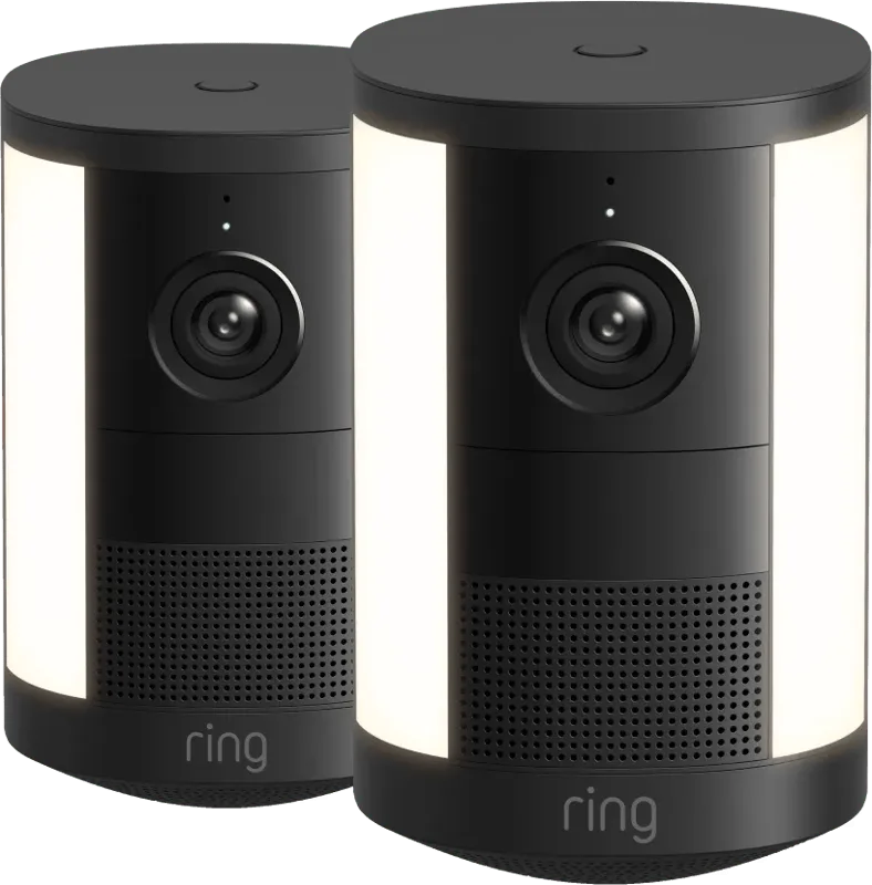 Spotlight Camera 2e Generatie Batterij Zwart Duo Pack fra Ring – produktbillede