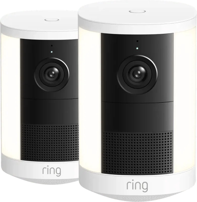 Spotlight Camera 2e Generatie Stekker Wit Duo Pack van Ring – productfoto