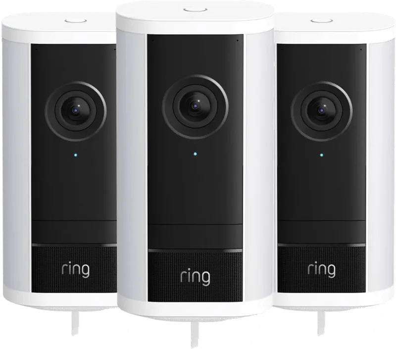 Spotlight Camera Pro 2e Generatie Bedraad Wit 3-Pack van Ring – productfoto