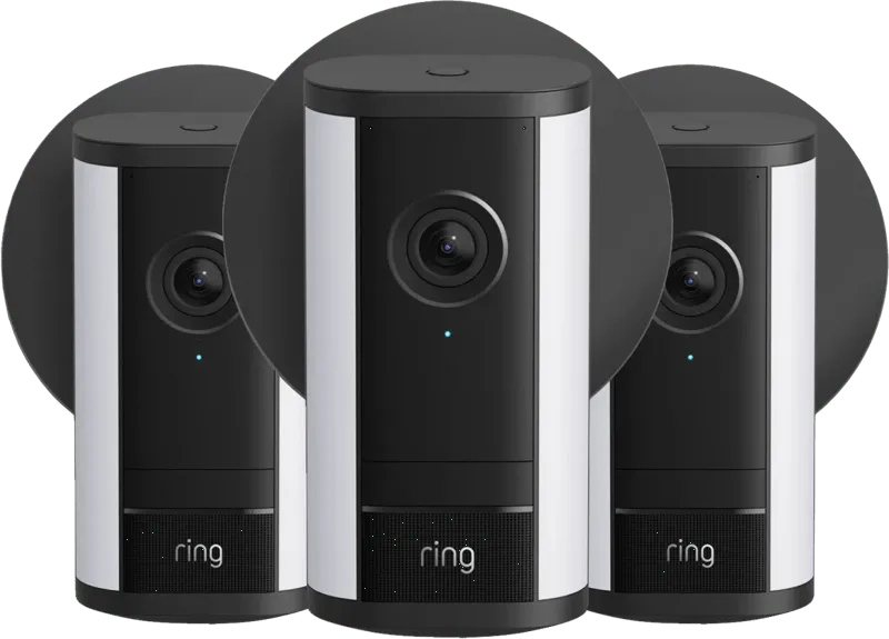 Spotlight Camera Pro 2e Generatie Stekker Zwart 3-Pack van Ring – productfoto
