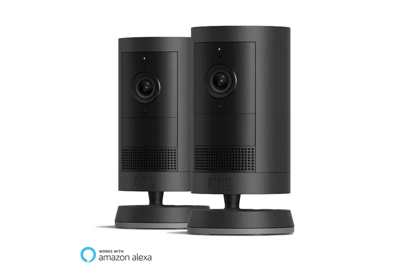 Überwachungskamera 2x Außenkamera Plus Akku (Outdoor Camera Plus Neueste Generation) (Außenbereich, Innenbereich, Spar-Set, 2er Set, 2K-Weitwinkelvideo, Kabellos, Selbstinstallation) van Ring in Zwart – productfoto