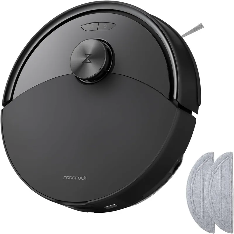 Q10 S5 Set Robotstofzuiger–10000 Pa Zuigkracht–Dubbele Anti-klitfunctie–VibraRise 2.0-Systeem–8 mm Dweillift–PreciSense LiDAR-navigatie–Obstakelvermijding–APP–Zwart-2 Dweilen fra Roborock i Sort – produktbillede