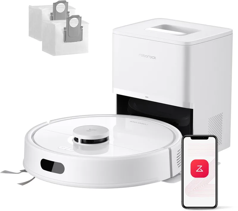 Q7 L5+ Set-Robotstofzuiger-Dubbel Anti-Tangle Systeem-8000 Pa Zuigkracht-Elektronische Watertank-LiDAR-Navigatie-Ideaal voor Tapijten en Dierenharen-Wit van Roborock in Wit – productfoto