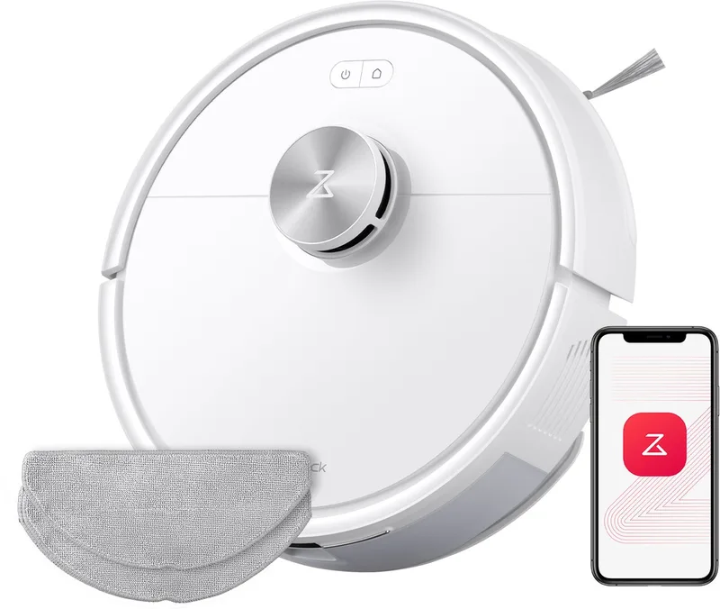 Q7 M5 Set–Robotstofzuiger met dweilfunctie–10000 Pa sterke zuigkracht–Dubbel antiklitsysteem– 150 min gebruiksduur– LiDAR-navigatie–Stofzuigerrobot voor tapijt– Dierenharen–Wit–Q5 PRO Upgrade–2 Dweilen van Roborock in Wit – productfoto