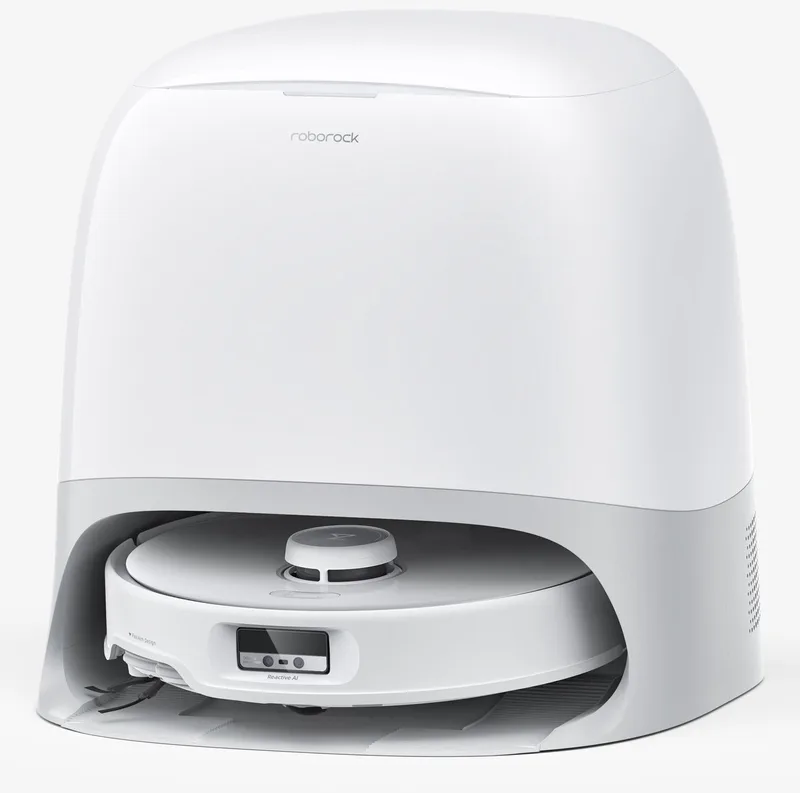 Qrevo Curv - Robotstofzuiger met multifunctioneel station 3.0 - 18500 Pa - Anti-klit systeem van Roborock in Wit – productfoto