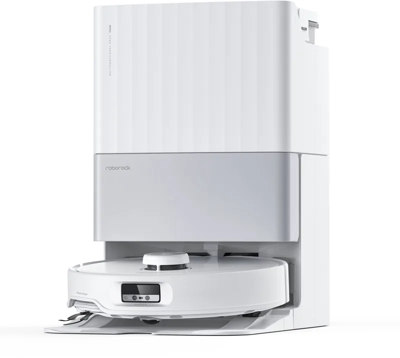 Qrevo Edge robotstofzuiger-18500Pa-met dweilfunctie&Liftable mop-anti-verstrengeling-Reactive Al-AdaptiLift-chassis-Hete Lucht Drogen-75 °C heet water mopwas-Zelfreinigend-videogesprek-Qrevo Master/S7 MaxV Ultra upgrade VS Qrevo Curv fra Roborock i Hvid – produktbillede