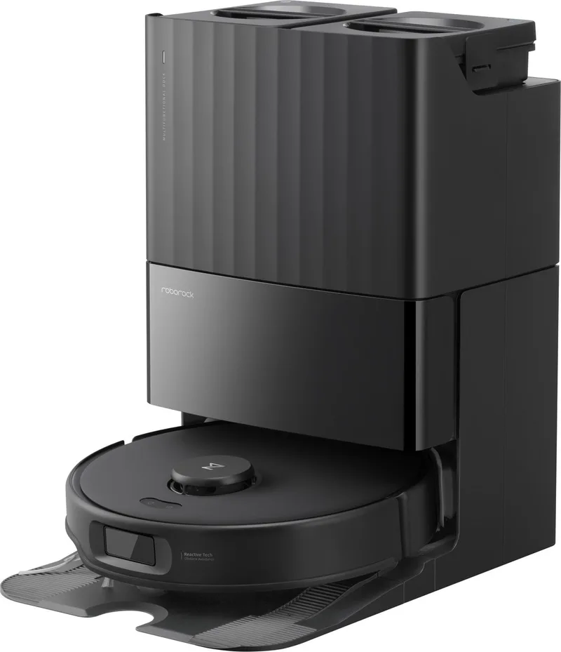 Qrevo Edge S5A robotstofzuiger - 18500Pa - met dweilfunctie&Liftable mop - anti-verstrengeling - obstakelvermijding - individuele tapijtstrategie - ultradun design - 75 °C heet water mopwas - Zelfreinigend - Zwart - S8 Pro Ultra upgrade van Roborock in Zwart1 – productfoto