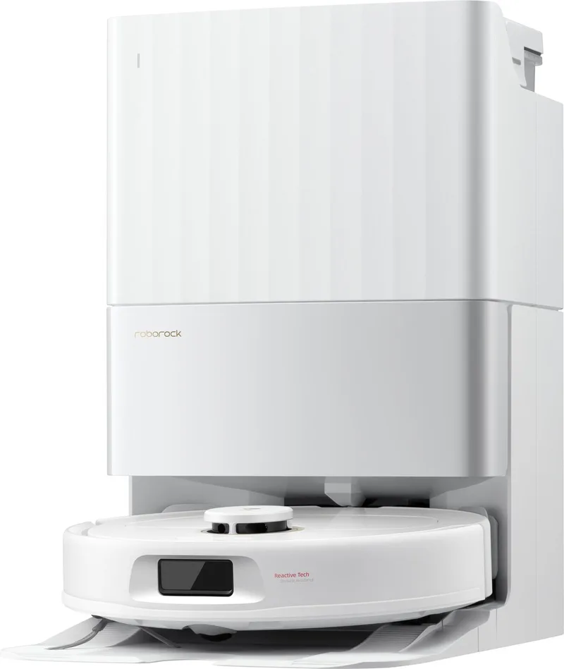Qrevo S5V Robotstofzuiger - met afneembare basis - 12000Pa - dubbele anti-verstrengelingsfunctie - Mop lift - Reactief obstakel vermijden - warmelucht-droging - automatische dweilreiniging S7 Pro Ultra/Qrevo upgrade(Qrevo 5AE) van Roborock in Wit – productfoto