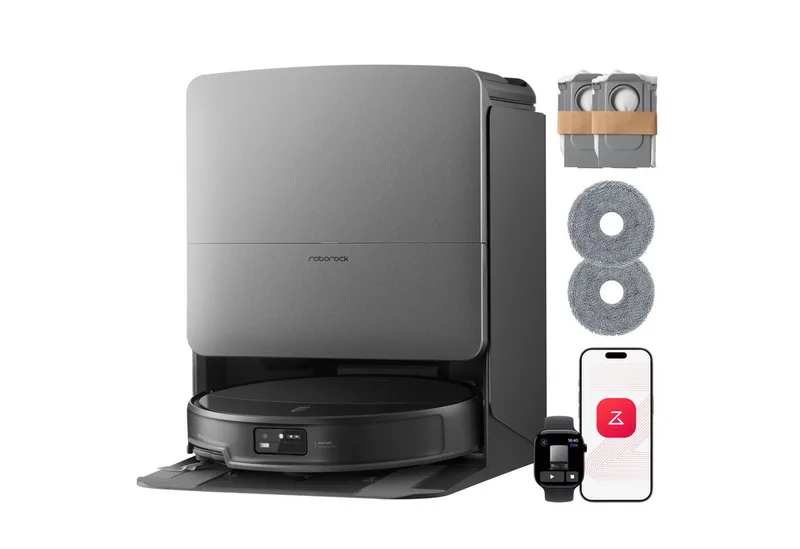 Saugroboter mit Wischfunktion roborock Saros 20, 36.000 Pa, Brandneues RockDock, AdaptiLift Chassis 3.0, 7,95cm Ultra-Slim Design,StarSight System 2.0 van Roborock in Set – productfoto