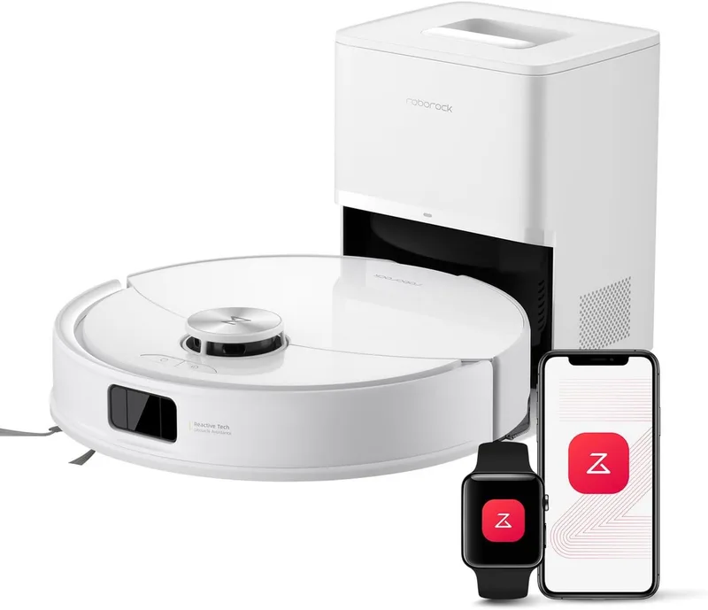 Saugroboter Q10 S5+ Saugroboter mit Wischfunktion, 10.000 Pa HyperForce Saugkraft, (Upgrade von S8 Plus)Auto Lifting Mopping,Dual Anti-Tangle System van Roborock in Wit – productfoto