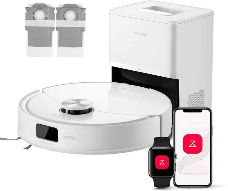 Saugroboter Q10 S5+ Saugroboter mit Wischfunktion, 10.000 Pa HyperForce Saugkraft, (Upgrade von S8 Plus)Auto Lifting Mopping,Dual Anti-Tangle System by Roborock in White – product photo