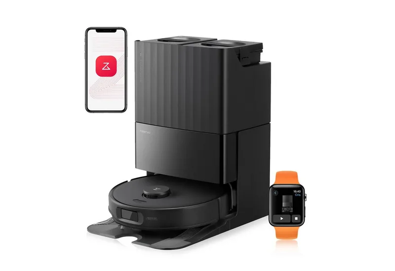 Saugroboter Qrevo Edge S5A, 18500Pa (Upgrade von S8 Pro Ultra), 66 W, mit Wischfunktion,Dual Anti-Tangle-System, 18500Pa, Dual Anti-Tangle-System, 75℃ Heißwasser-Moppwäsche by Roborock in Black – product photo