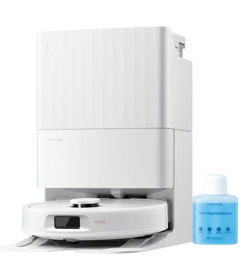 Saugroboter QV35A (Upgrade von Qrevo/Qrevo S), 60 W de Roborock en Weiß mit Reinigungsflüssigkeit – photo produit