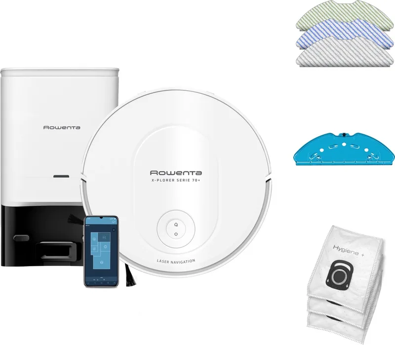 Robotstofzuiger RR8497 - X-Plorer Serie 70+ de Rowenta en Blanc – photo produit