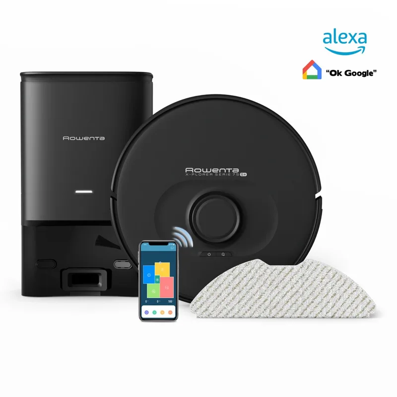X-Plorer Serie 75S+ RR8595WH Robotstofzuiger met automatisch leegstation - 2.700Pa - Technologie: Camera + Laser fra Rowenta i Sort – produktbillede