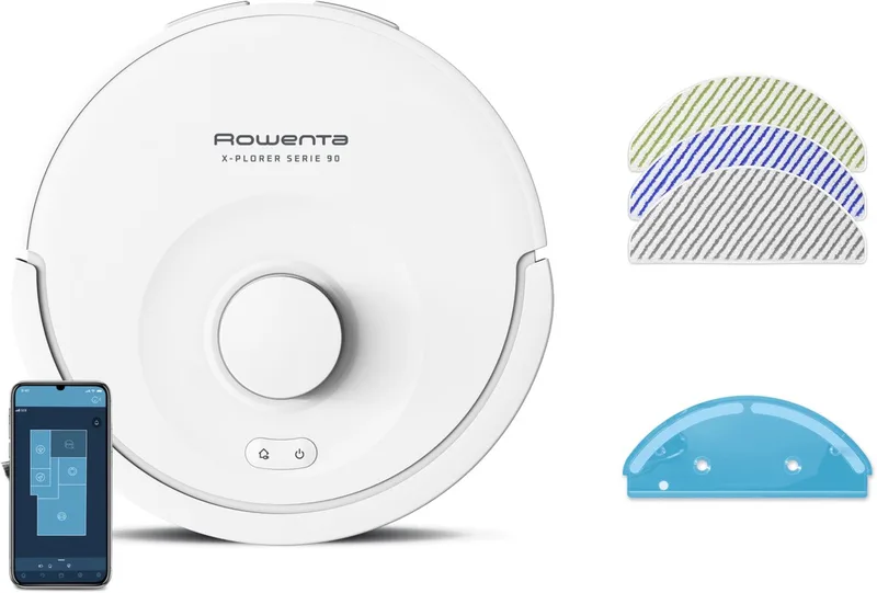 X-Plorer Serie 90 RR8777WH Robotstofzuiger met oplaadstation by Rowenta in White – product photo