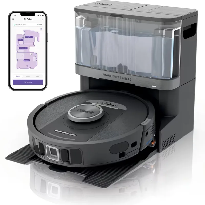 PowerDetect NeverTouch Pro - 2-in-1 Robotstofzuiger en- Mop - Automatisch Leeg Systeem - 30 Dagen Onderhouds Vrij - RV2800YEEU von Shark in Schwarz – Produktfoto