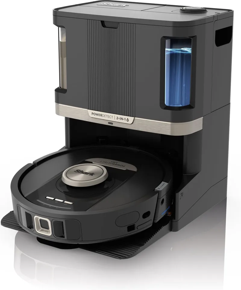 PowerDetect NeverTouch Pro - 2-in-1 Robotstofzuiger met Dweilfunctie en Leeg/Laadstation - Vult én Leegt zelf Schoon/Vuil Water - RV2800ZEEU fra Shark i Sort – produktbillede