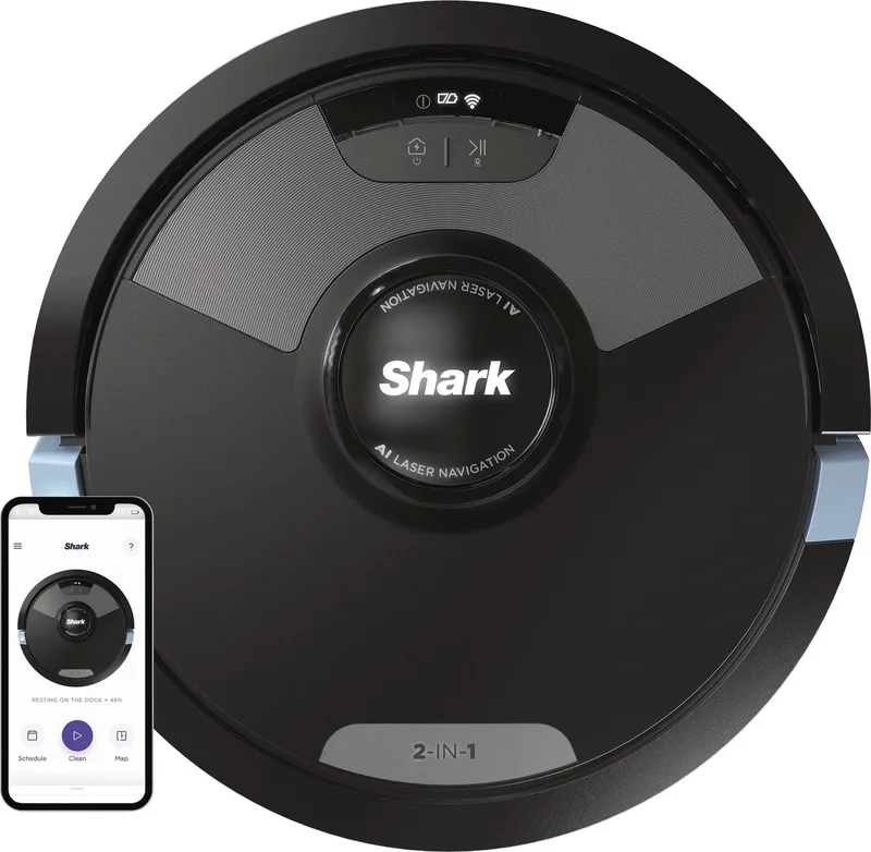 Saugroboter AI ULTRA 2-in-1 Saugroboter RV2600WDEU mit Wischfunktion, 20 W von Shark in Blau, Schwarz, Silber – Produktfoto