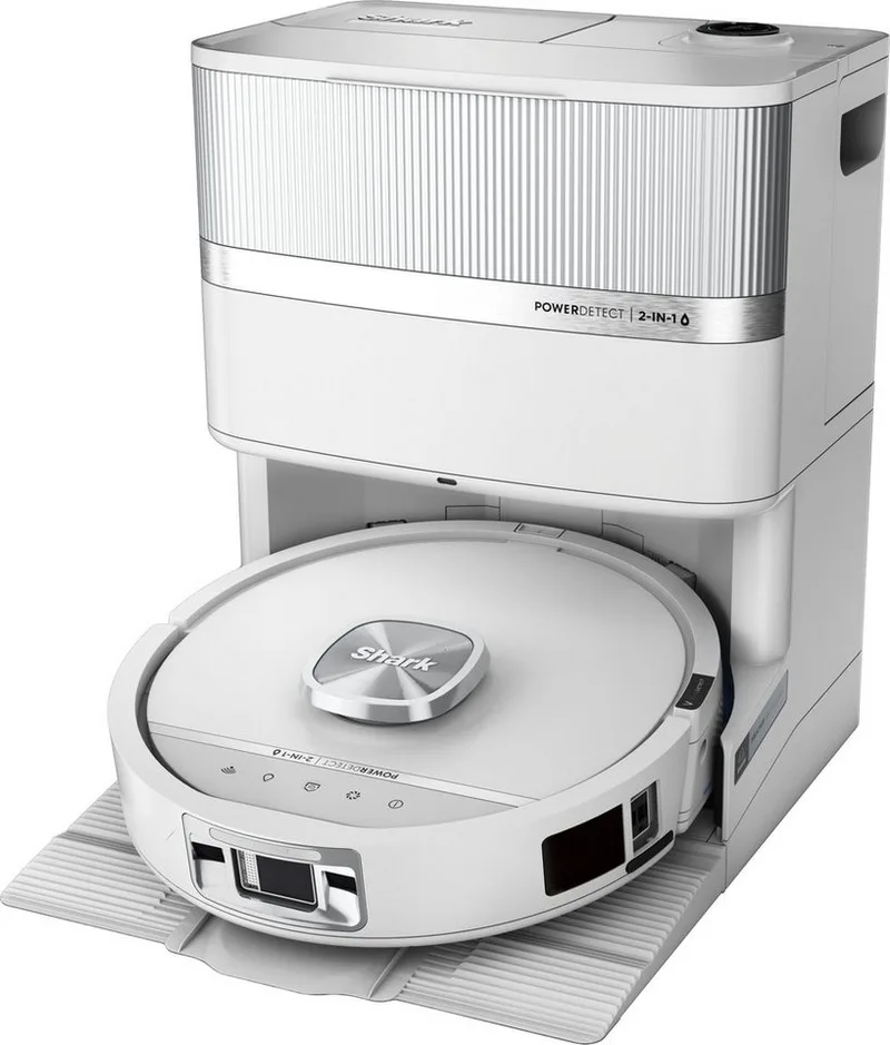 Saugroboter mit Wischfunktion RV3000XEEUWH Shark PowerDetect UV Reveal - 650 W, beutellos, UV-Reveal-Technologie, 8 PowerDetect-Technologien by Shark in White – product photo