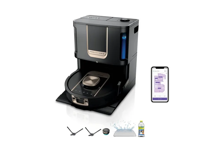 Saugroboter Shark ThermaCharged PowerDetect Saugroboter RV2900XEEU, 650 W, beutellos, beheizte Basisstation verwendet 85°C heißes Wasser und 80°C warme Luft fra Shark i Sort – produktbillede