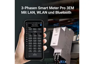 Balkonkraftwerk Shelly Pro 3EM - 120A Strommessgerät WLAN Bluetooth, (3-St), Temperatursensor by Shelly in White – product photo 4 of 5