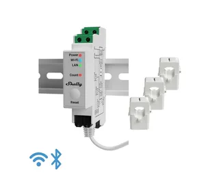 Balkonkraftwerk Shelly Pro 3EM - 120A Strommessgerät WLAN Bluetooth, (3-St), Temperatursensor by Shelly in White – product photo 1 of 5