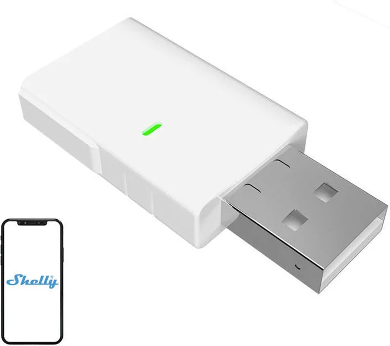 Blu Gateway Bluetooth Wi-Fi Gateway (Usb-A) de Shelly en Transparent – photo produit