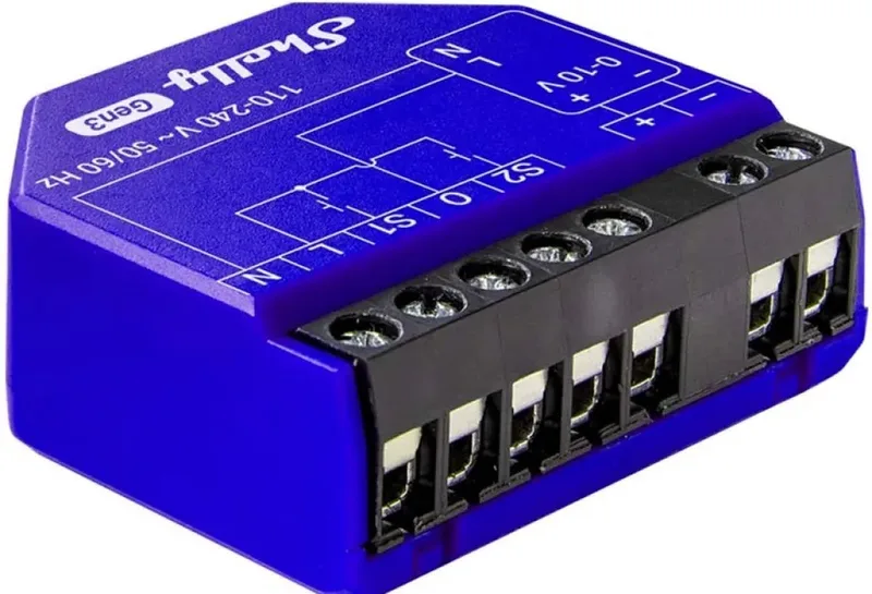 Dimmer Gen3 0/1-10V Voor Wifi Bluetooth Afstandsbediening Van Verlichting van Shelly in Transparant – productfoto