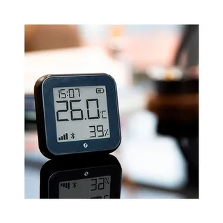H&T Gen 3 Matte Black Funk-Temperatursensor, -Luftfeuchtesensor Bluetooth, Wi-Fi från Shelly – produktbild 2 av 4