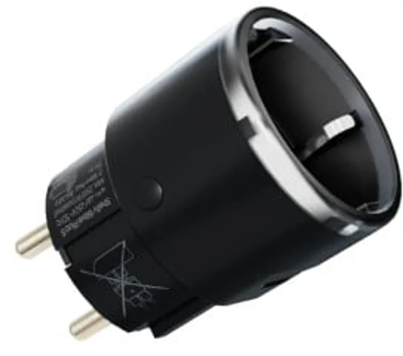Plug S Z-wave LR Slimme Stekker | 2500W en Stroommeting von Shelly in Schwarz – Produktfoto