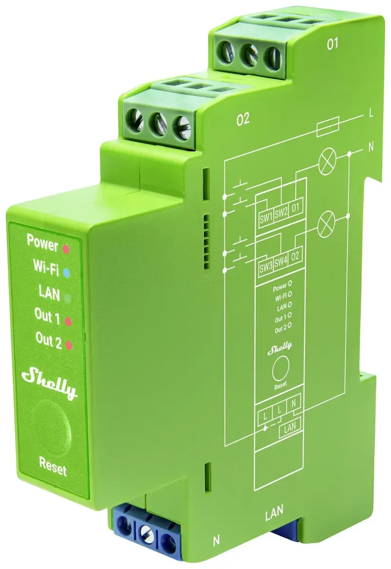 Pro Dimmer 2PM by Shelly in Green – product photo 2 of 2